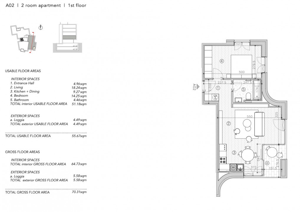 Apartament cu 2 camere de vanzare in bloc boutique